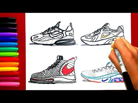 How To Draw NIKE SHOES (Air Max 200, Air Max 270 React, AlphaDunk, Joyride Run Flyknit) - IgniteArt