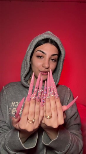 Channeling Cardi B: Long Pink Nails Inspired Look