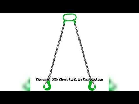 SucceBuy 3T 5ft Lifting Sling Chain 5/16 inch G80 Lifting Chains with 2 Leg Grab Hooks for Engine Ho