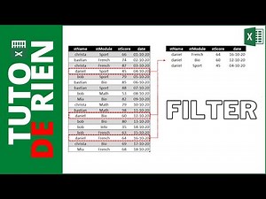 la fonction Filtre pour afficher plusieurs résultats de recherche