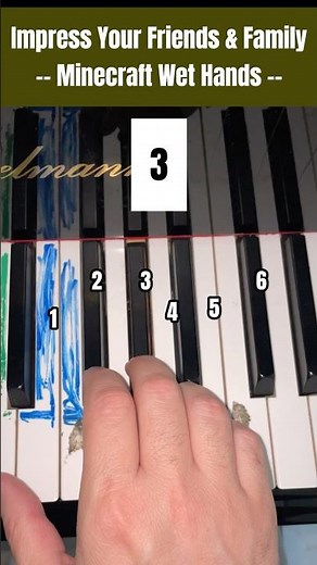 Minecraft Wet Hands Piano Tutorial Right Hand Only in 14s #pianotutorial #piano #minecraft