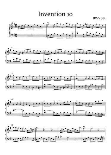 Bach Invention No.10 E-Major BWV781 / 바흐 인벤션 10번 #piano_notes
