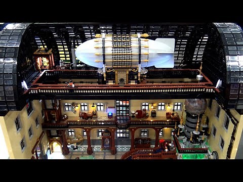 LEGO Steampunk Workshop with Motorized Blimp
