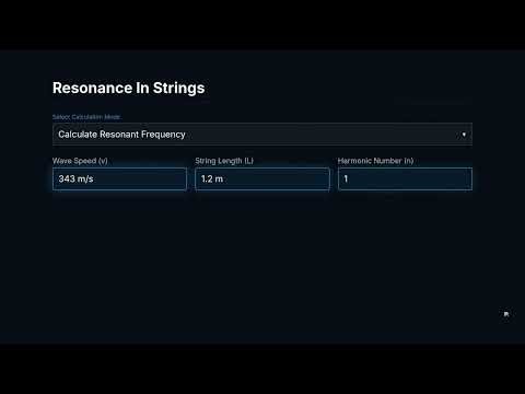 Resonance In Strings Calculator — How to Use It | Engineering Tool