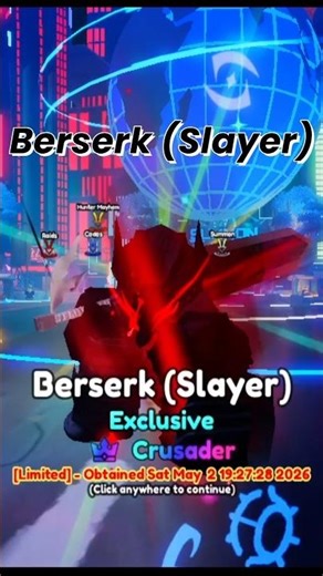 Secret Berserk (Slayer) Showcase | Roblox | Anime Crusaders #roblox #showcase #fypシ
