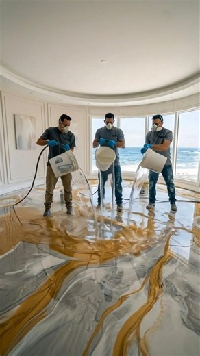 THIS FLOOR IS INSANE 😱 Luxury Epoxy colourful flooring #epoxyfloor #shorts