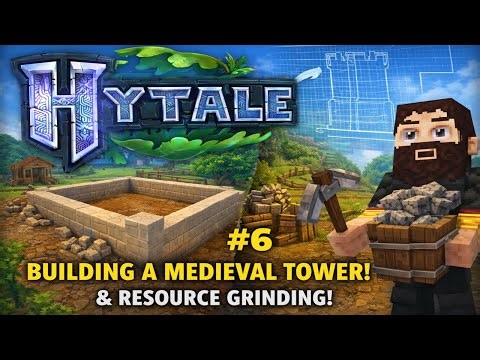 Hytale Journey #6 – Building a Real Base, Medieval Tower Plans & Massive Resource Grinding | ThegenM