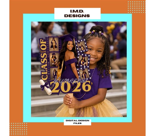 Graduation Fan Template, Editable Senior Photo Design, Class of 2026 Printable Party Decor, Digital Download - Etsy