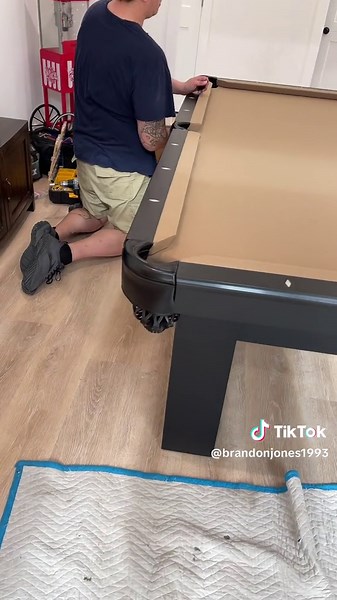 8’ Colt pool table camel cloth Graphite finish #austinbilliards #Graphite#camelcloth