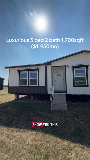 This luxurious three bed two bath mobile home is a steal of a deal. This manufactured home has a spacious floor plan, walk-in closet, ginormous, master bathroom, walk in shower and more. This beautiful manufactured home has everything a family or you would need. Our location is in South Texas. If you’re in the market for an affordable, luxurious mobile home Dm, text, or call me at 8302374985 if you’re in the market for a manufactured home or a mobile home give me a call. These luxurious manufact