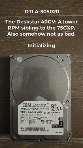 IBM Deskstar DTLA-305020 Sounds (HDD #179) #shorts