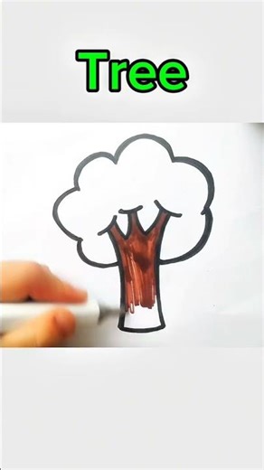 Simple Tree Drawing and Coloring with Markers 🎨 | Magic Marker World #art #drawing #markers #color