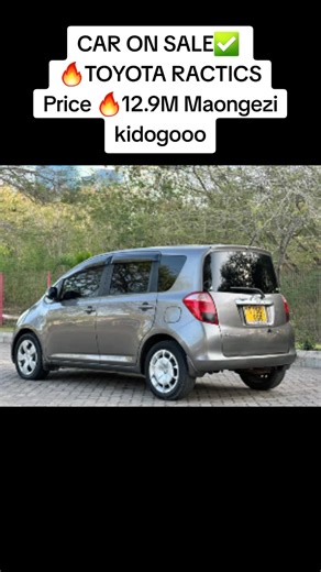 CAR ON SALE✅ 🔥TOYOTA RACTICS REG :EGR Code=2SZ Engine Size =1290 Year =2007 Colour=Grey 2SZ=Engine Full Ac Full Doc Clean condition Price 🔥12.9M Maongezi kidogooo ✅Exchange allowed