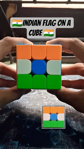 Indian Flag On A Cube🇮🇳 | Day 9 of 365 Days Cubing Shorts Challenge #shorts