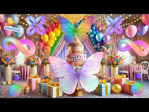 Happy Birthday with Butterflies | Colorful Butterfly Birthday Song & Video Celebration