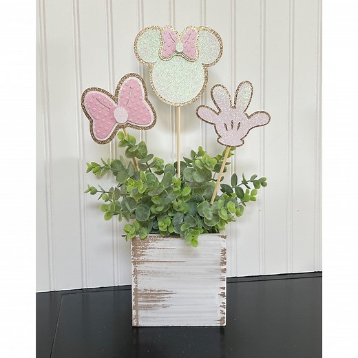 Minnie Centerpiece in Pink|minnie Birthday Centerpiece|minnie Birthday Decorations|mouse Birthday Decor|minnie Cake Topper|minnie Party - Etsy