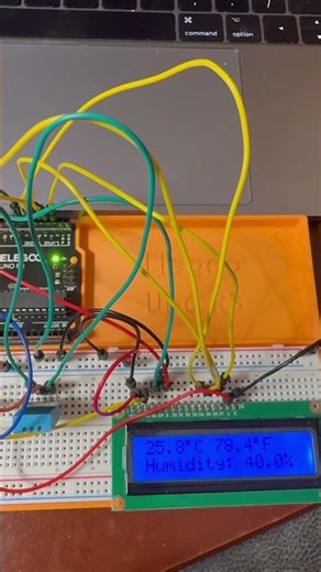 First useful #arduinoproject added a DHT11 to board using LCD1602 for display. #embedded #sensor
