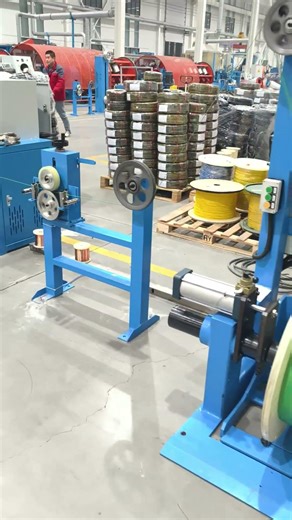 What equipment is used in cable factory to rewind cables? #take-up machine#cable winding