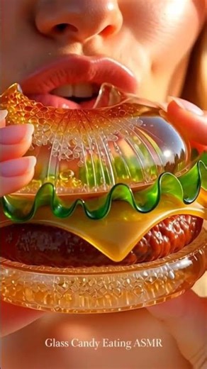 Glass Candy Eating ASMR satisfying //#shorts