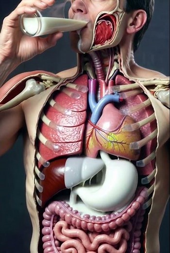 Milk Flowing Through Your Body | Hyper-Real Anatomy Animation #3danimation #shorts