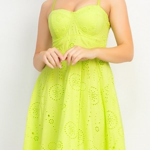 Eyelet cotton Lime green dress