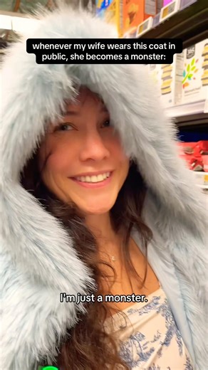 My wife’s blue Cookie Monster jacket be like: