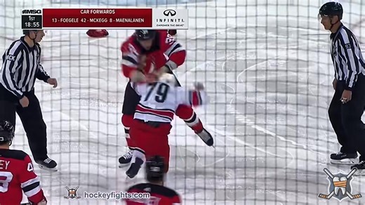 #CAR • Micheal Ferland 🆚 Kurtis Gabriel • #NJ 2019 FEB 10 • #HFrandomizer #NJDevils #RaiseUp | hockeyfights.com