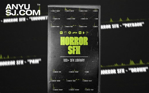 100+恐怖电影背景音乐打击乐音效WAV素材套装Tropic Colour – HORROR SFX