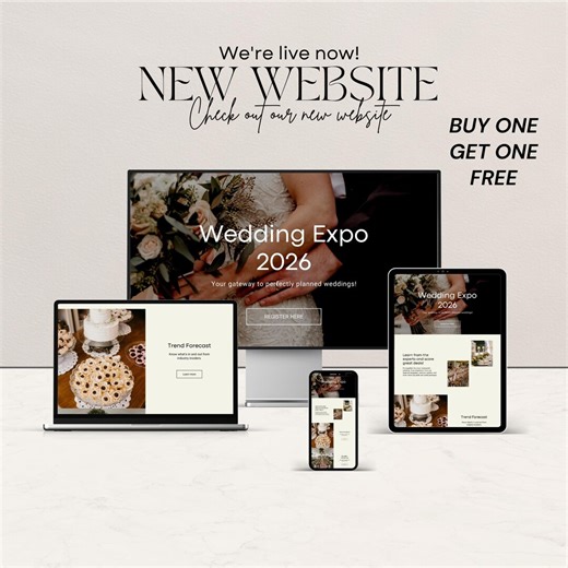 Wedding Planner Website Template Canva | Wedding Expo Event Website | Wedding Organizer Landing Page | Bridal Event Website - Etsy