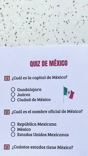 QUIZ DE MÉXICO! #quiz #trivia #preguntasyrespuestas #méxico #conocimiento