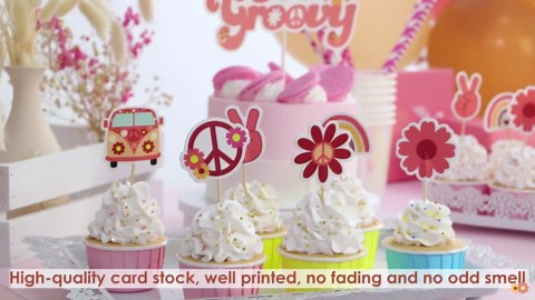 Bessmoso Two Groovy Birthday Decorations Daisy Groovy Boho Party Decorations Retro Hippie Party Supplies Include Two Groovy Banner Balloons Cake Topper Cupcake Toppers for 2nd Birthday