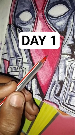 "Pen Series Day 1: Deadpool! 🗡️🔴 #penser ies" ⭐