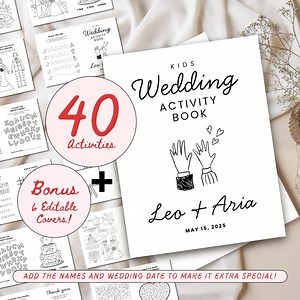 Kid Wedding Activity Pack, Wedding Coloring, Children's Wedding, Preschool Activity, Kid Reception Table Activity, Kid Marriage Game Book - Etsy
