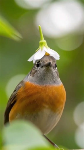 A beautiful bird playing with flowers. #birds #wildlife #forest
