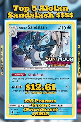 Top 5 Rarest Alolan Sandslash Pokémon Cards! 🪨❄️ #pokemon #top5 #tcg #pokémon #pokemoncards