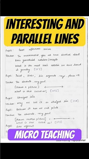 Skill of Probing Questions | Micro Teaching Lesson Plan | Intersecting And Parallel Lines #shorts
