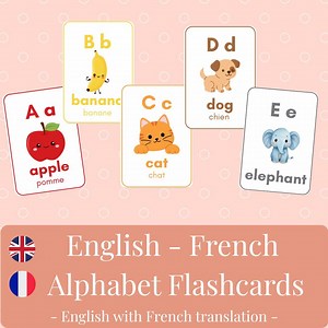 Bilingual Alphabet Flashcards English–french | A–Z Picture Cards | ESL FSL Learning | Kids Vocabulary | Speech Development | Printable PDF - Etsy Canada