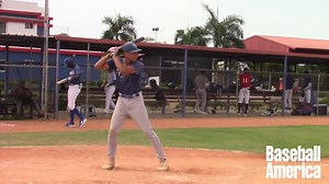 Angeibel Gomez seems to hit everywhere he goes. In last year's MLB’s Amateur Scouting League he ranked third in OPS. See where the expected Royals signee lands on our international bonus board: https://buff.ly/JhoXADN | Baseball America