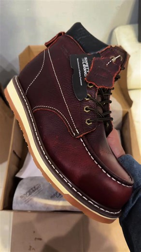 Men's Full Grain Leather Steel Toe Work Boots