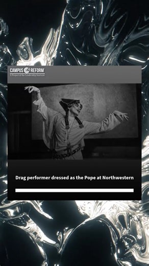 Drag performer dressed as the Pope at Northwestern