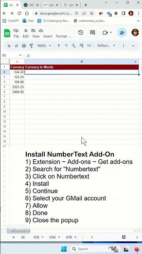 Convert Number into Words using Google Sheets - Excel Tips and Tricks #shorts #fyp