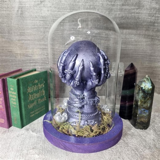 Crystal Ball Glass Cloche – Witch Altar Divination Dome, Iridescent Elixir - Etsy