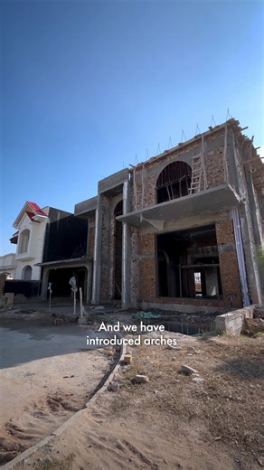 Neo-Classical House With Arches Under Construction