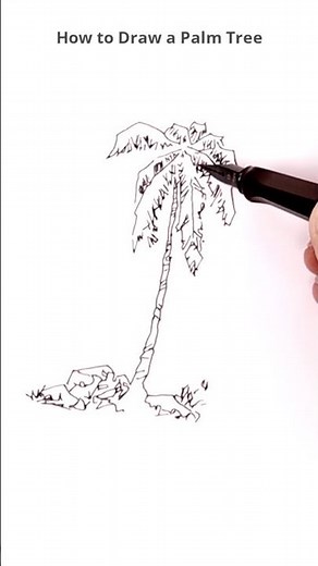 👉 How to Draw a Palm Tree | Easy & Fast Drawing Tutorial 🌴