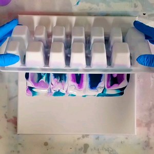 Have you ever poured with an ice cube tray? It's so fun! | Mixed Media Girl