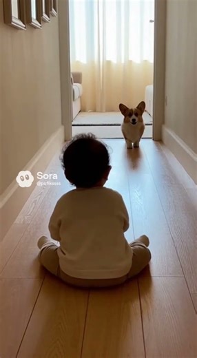 Peekaboo 🫣🐶👶 #shorts #corgi #baby #cute