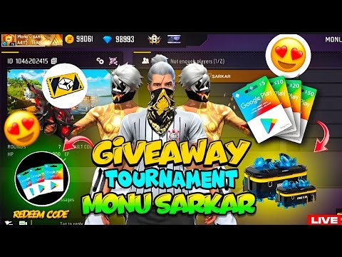 MONU SARKAR LIVE 🛑 GIVEAWAY TOURNAMENT 😍 REDEEM CODE PRICE ✅ I#shorts #shortslive #freefire