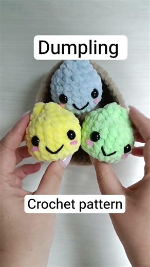 Easy Dumpling crochet pattern #crochet #amigurumi #dumplingplush #dumplingpattern