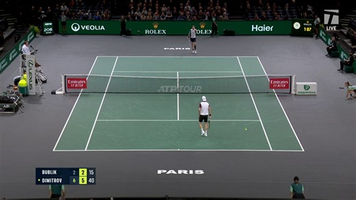 MATCH POINT: G. Dimitrov def. A. Bublik; Paris 3R