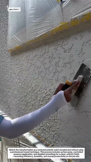 Smooth Stucco Finish Like a Pro | Satisfying Exterior Wall Trowel Technique